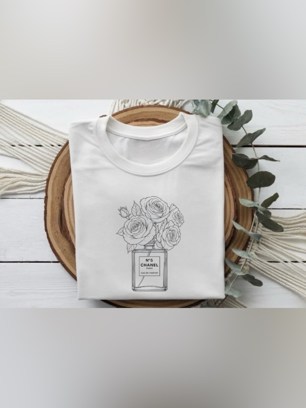 Rose Perfume Graphic Shirt Floral Chic Aesthetic Trendy Women Tee Top Cute